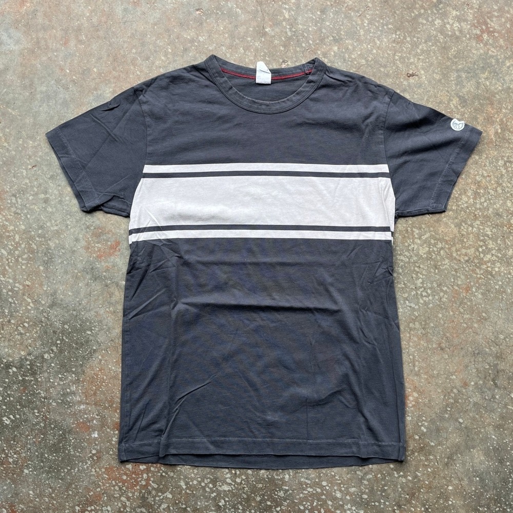 Todd Snyder Champion Mens Small Gray White Striped Cotton T-Shirt 29-KN0238218